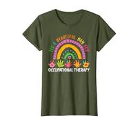 Lindo Terapeuta es un Hermoso día para la Terapia Ocupacional Camiseta, Mujer, Verde Oliva, XXL