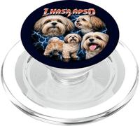 Lindo Tibet Lhasa Apso Perro 80s Heavy Metal Rock Música Estilo PopSockets PopGrip para MagSafe