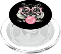 Lindo Tigre Cara Animal Salvaje con Gafas de Sol Rosas PopSockets PopGrip para MagSafe