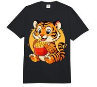 Lindo Tigre Comiendo Papas Fritas Divertido Kawaii Animal Food Lover Comfort Colors Adult Heavyweight T-Shirt