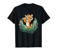 Lindo Tigre con prismáticos Safari en la Selva Camiseta