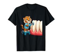Lindo Tigre Dentista Niños Higienista Dental Camiseta
