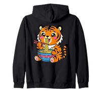 Lindo Tigre Ramen gráfico Kawaii Gato japonés Arte de Comida Sudadera con Capucha