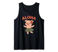 Lindo Tiki Hula Dancing Pig Luau Camiseta sin Mangas
