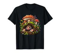 Lindo Topo en madriguera bajo Hongos del Bosque Camiseta