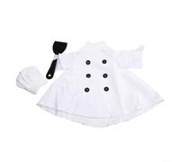 Lindo traje de chef para 23 pulgadas Estatua de ganso de tela accesorio de decoración de jardín en amarillo y verde con sombrero a juego (blanco)