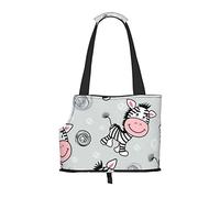 Lindo transportador de mascotas con diseño de cebra, bolsa portátil de animales, bolsa de hombro casual para perros pequeños a medianos y perros pequeños