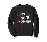 Lindo, Travieso, Lista de Verificación de Navidad Colombiana Funny Colombia Sudadera
