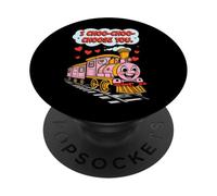 Lindo Tren de Dibujos Animados con Texto Divertido - I Choo Choo Choose You PopSockets PopGrip Adhesivo