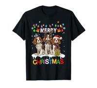 Lindo Tres Cavalier King Charles Spaniel Perros Navidad Camiseta
