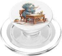 Lindo Triceratops Estudiando Maestros Estudiantes Volver a la Escuela PopSockets PopGrip para MagSafe