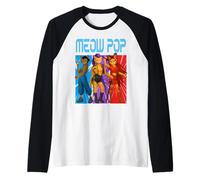 Lindo Trio Gato Guerreros Parodia Retro Estética Camiseta Manga Raglan