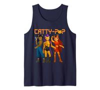 Lindo Trio Gato Guerreros Parodia Retro Estética Camiseta sin Mangas