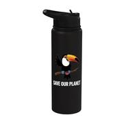 Lindo Tucán Naturaleza Conservación Salvar Planeta Hombres Mujeres Niños Stainless Steel Insulated Water Bottle