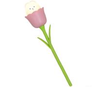 Lindo tulipán en forma de luz nocturna LED lámpara de mesa de silicona control táctil brillo ajustable alimentado por USB para leer decoración amarillo 21.8 cm (rosa)