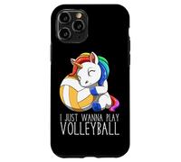 Lindo Unicornio De Voleibol I Just Wanna Play Volleyball Carcasa para iPhone 11 Pro