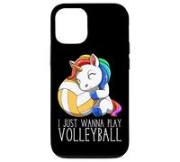 Lindo Unicornio De Voleibol I Just Wanna Play Volleyball Carcasa para iPhone 12/12 Pro