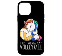 Lindo Unicornio De Voleibol I Just Wanna Play Volleyball Carcasa para iPhone 12 Mini