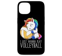 Lindo Unicornio De Voleibol I Just Wanna Play Volleyball Carcasa para iPhone 13