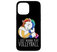 Lindo Unicornio De Voleibol I Just Wanna Play Volleyball Carcasa para iPhone 13 Pro MAX