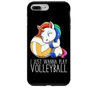Lindo Unicornio De Voleibol I Just Wanna Play Volleyball Carcasa para iPhone 7 Plus/8 Plus