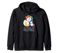 Lindo Unicornio De Voleibol I Just Wanna Play Volleyball Sudadera con Capucha