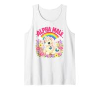Lindo Unicornio Divertido Arco Iris Alfa Meme Parod Camiseta sin Mangas