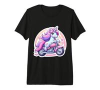 Lindo Unicornio equitación clásico Motocicleta Jinete niñas Camiseta Premium