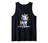 Lindo unicornio joven - arco iris acuarela estilo 1 - Fan Fun Camiseta sin Mangas