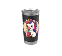Lindo unicornio kawaii anime beber té burbuja niña niños Vaso térmico de acero inoxidable de doble pared