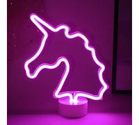 Lindo unicornio LED luz de neón USB alimentado por pilas colorida luz nocturna decoración de habitación de niñas unicornio luz de neón lámpara de mesa decoración niño niña regalo para cumpleaños
