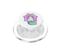 Lindo Unicornio meditando Yoga Lotus Pose Mandala Diseño PopSockets PopGrip para MagSafe