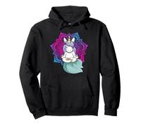 Lindo Unicornio meditando Yoga Lotus Pose Mandala Diseño Sudadera con Capucha