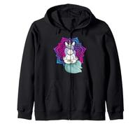 Lindo Unicornio meditando Yoga Lotus Pose Mandala Diseño Sudadera con Capucha