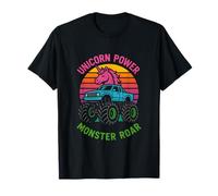 Lindo unicornio Monster Truck Unicorn Power Roar cumpleaños para niñas Camiseta