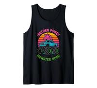 Lindo unicornio Monster Truck Unicorn Power Roar cumpleaños para niñas Camiseta sin Mangas