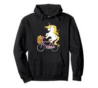 Lindo Unicornio Montando Bicicleta Rosa para niños Sudadera con Capucha
