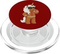 Lindo Unicornio Pan de Jengibre Navidad Dibujos Animados PopSockets PopGrip para MagSafe
