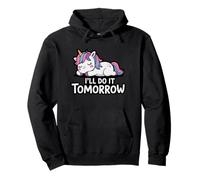 Lindo unicornio perezoso durmiendo I'll Do It Tomorrow Sudadera con Capucha