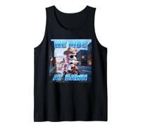 Lindo Unicornio Retro Divertido Vida Juvenil papá mamá montamos al Amanecer Camiseta sin Mangas