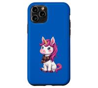 Lindo unicornio rosa con un pañuelo a cuadros escoceses Carcasa para iPhone 11 Pro