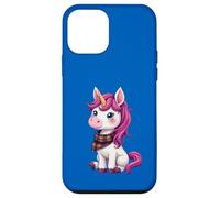 Lindo unicornio rosa con un pañuelo a cuadros escoceses Carcasa para iPhone 12 mini