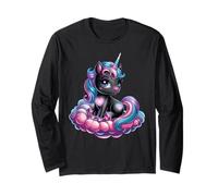 Lindo Unicornio sentado en una nube Manga Larga