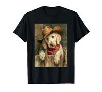 Lindo Vaquero caniche Blanco con Sombrero Occidental Rancho Dog Art Camiseta