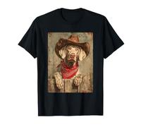 Lindo Vaquero Weimaraner con Sombrero Occidental Ranch Dog Art Camiseta