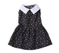 Lindo Vestido de Perrito con Estampado Floral Soft Apretable Princesa Princesa Primavera Cachorros de Fiesta de Verano Cats Chihuahuas Polyester (L)