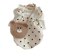 Lindo vestido de perro para mascotas, ropa de verano para perro, falda para cachorro, chihuahua, bichón, bulldog francés, disfraz delgado para niña, vestidos para gatos (M, blanco)