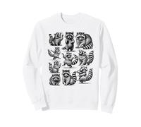 Lindo Vintage mapaches Bailando Retro ilustración gráfico Sudadera