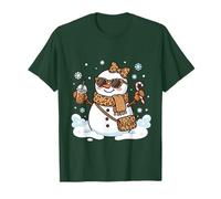 Lindo y Acogedor muñeco de Nieve Leopardo Coqueta Lazo de Navidad para Mujeres y niñas Camiseta