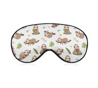Lindo y adorable perezoso salvaje, máscara para dormir con correa ajustable, cómoda máscara de ojos suave para dormir, máscaras de ojos que bloquean la luz